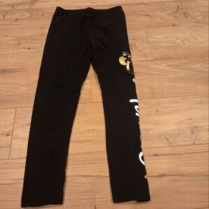 Disney‎ Minnie Girls Activewear Black Leggings Gold Minnie Accents Size 6 NWOT